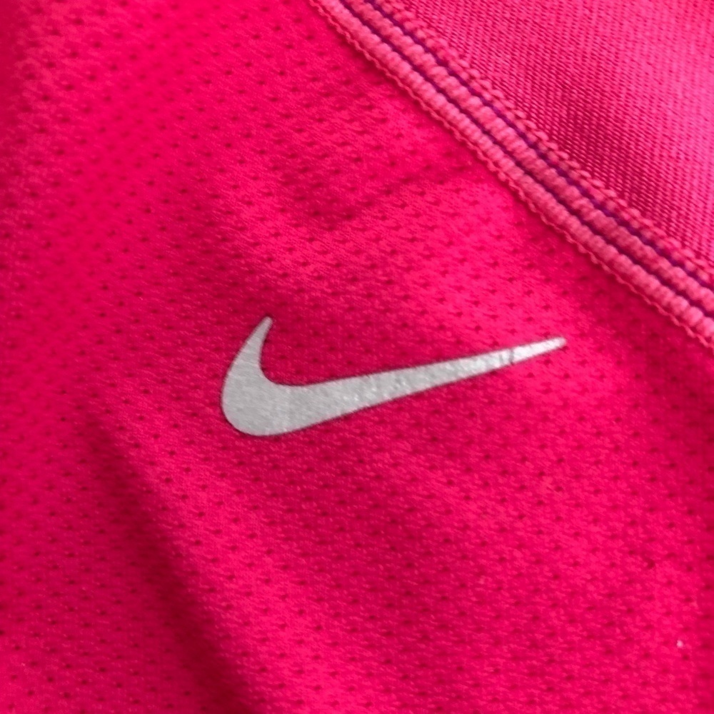 NIKE Athletic Running Mesh Insert Top Women's size M Pink 1/4 Zip Pullover - Picture 9 of 10